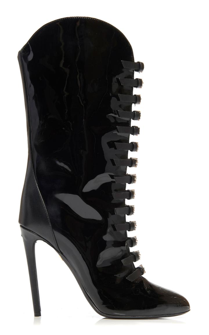 Giambattista Valli Patent Lace-up Boots