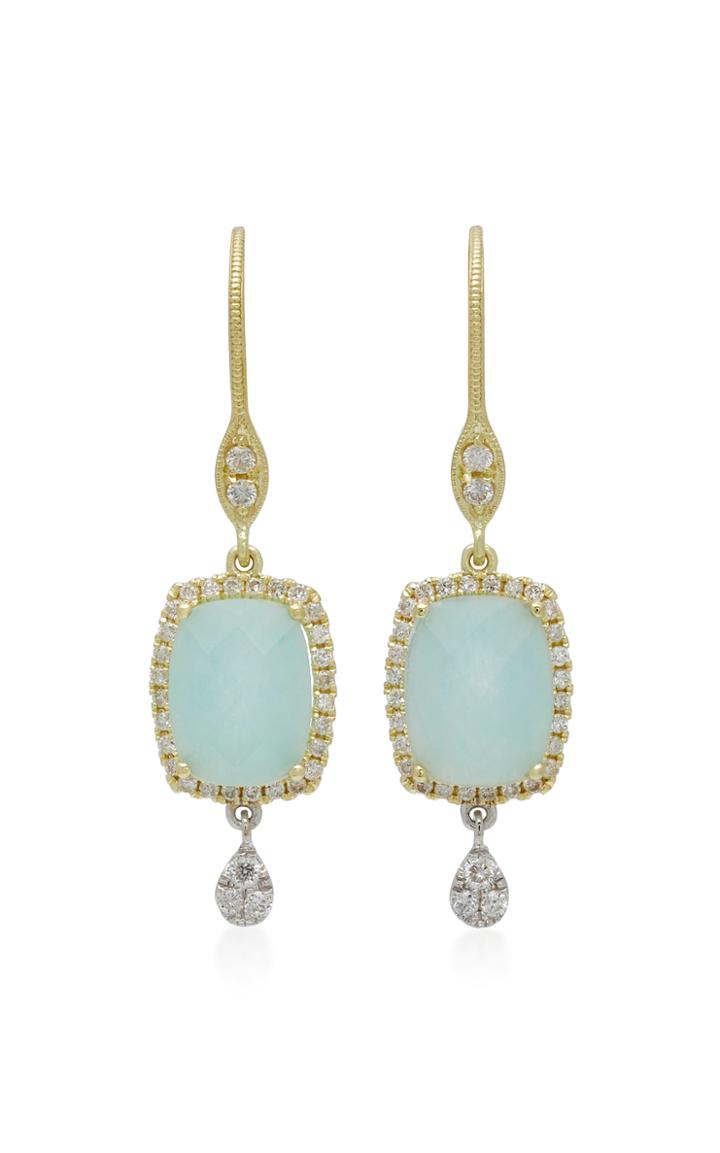 Meira T Infinity 14k Gold Amazonite And Diamond Earrings