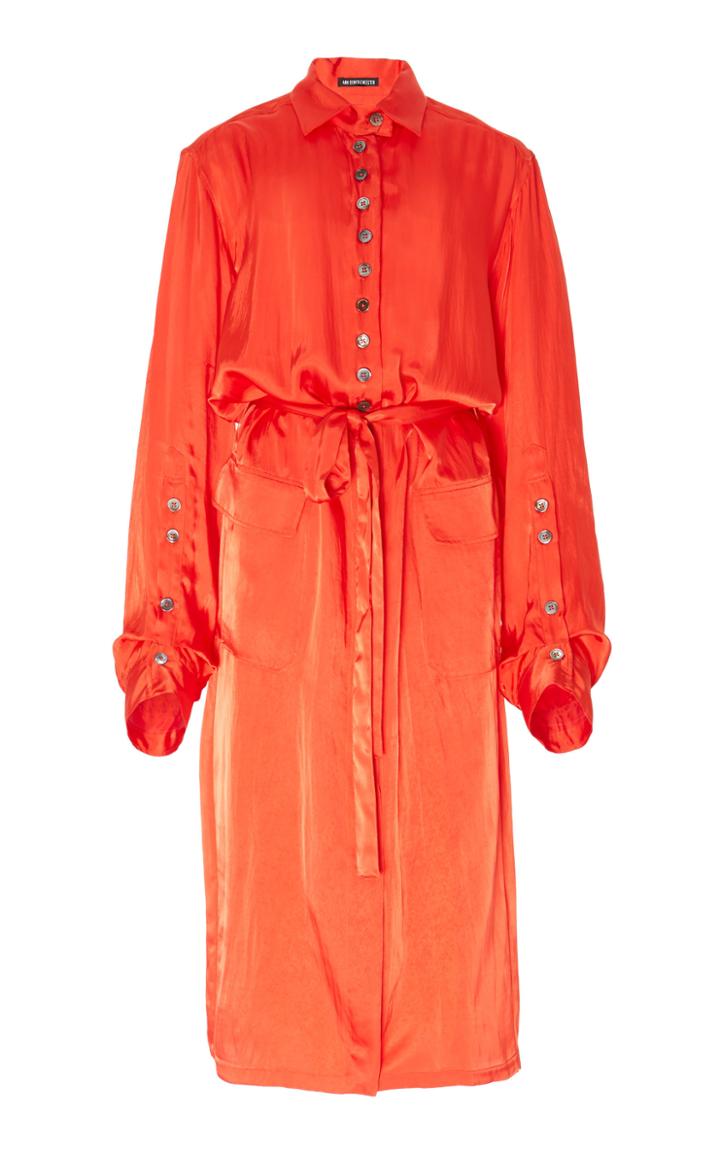 Ann Demeulemeester Oversized Satin Duster Dress