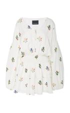 Cynthia Rowley Celia Tie Sleeve Smocked Mini Dress