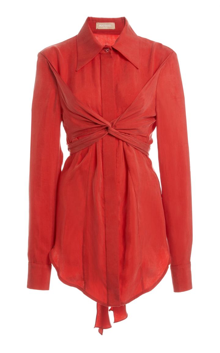 Moda Operandi Matriel Tie-detailed Brushed Twill Shirt