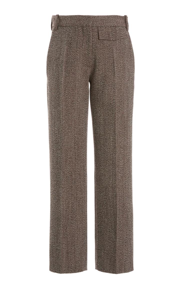 Moda Operandi Victoria Beckham Penelope Mlange Woven Cropped Straight-leg Trousers