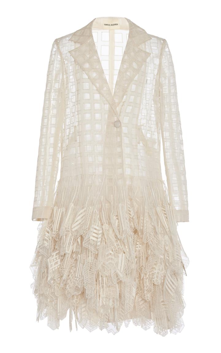 Moda Operandi Rahul Mishra Cityscape Embroidered Silk Trench Dress Size: 36