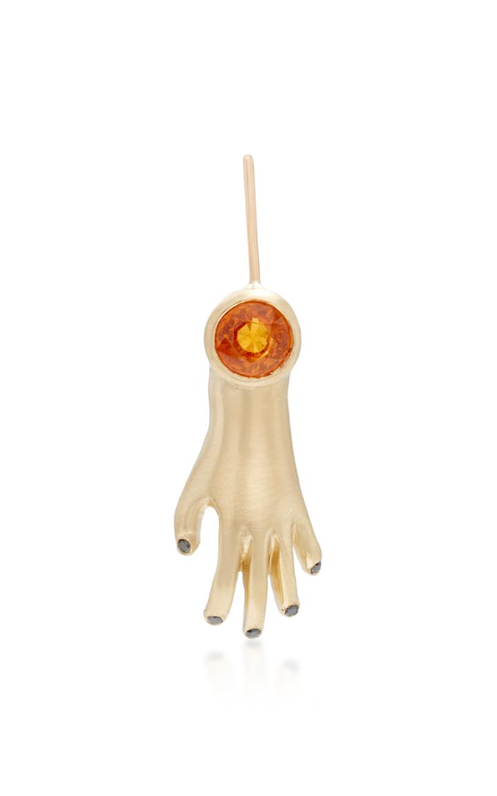 Pili Restrepo Ma Nos 10k Gold Spessartine And Diamond Single Earring