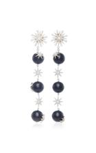Colette Jewelry White Gold Star Ball Long Earrings