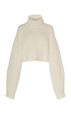 Sally Lapointe Silk Cashmere Cord Cropped High Neck Sweater