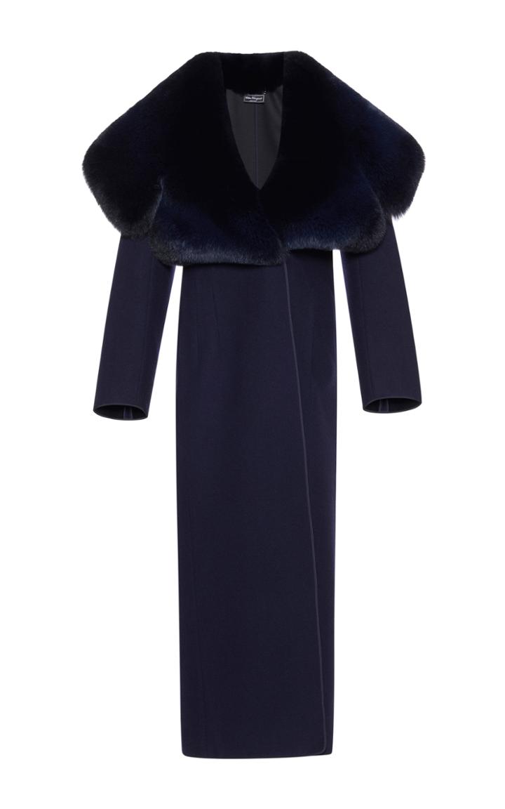 Salvatore Ferragamo Fur Collar Coat