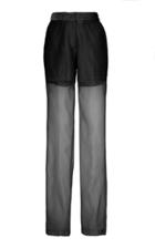 Helmut Lang Sheer Pleated Silk Trousers