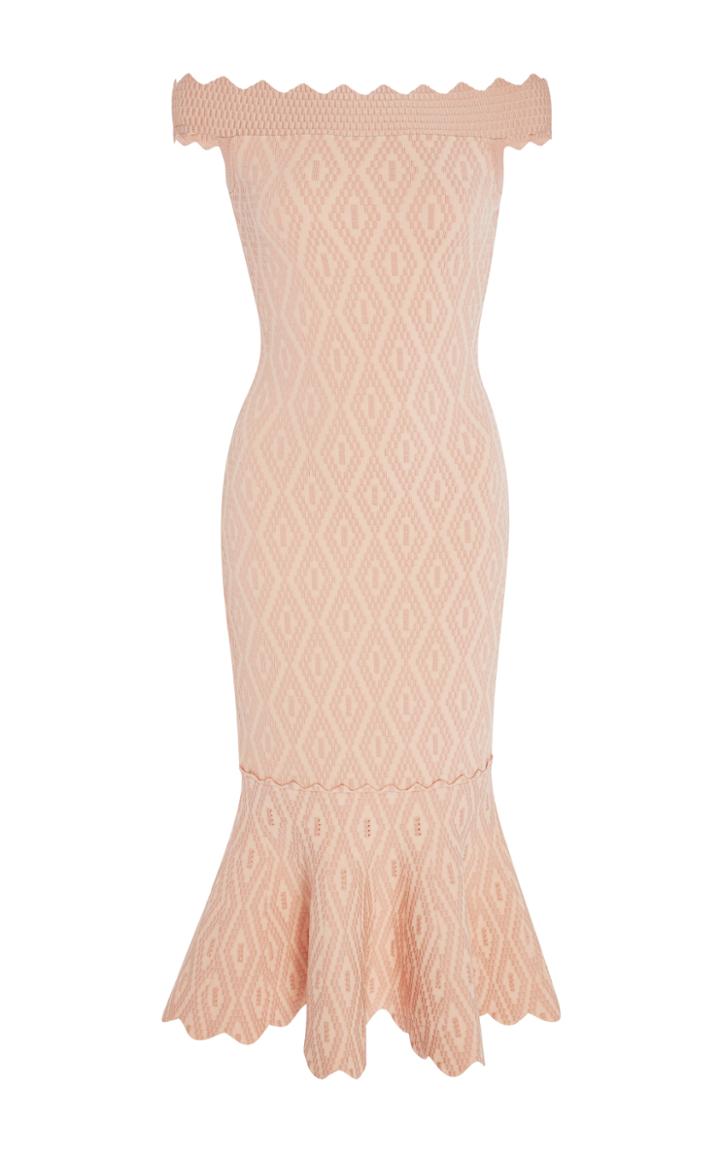 Jonathan Simkhai Diamond Jacquard Off-the-shoulder Dress