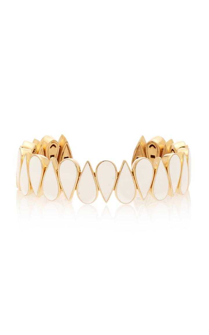 Mer's Gold-plated Sterling Silver And Enamel Cuff
