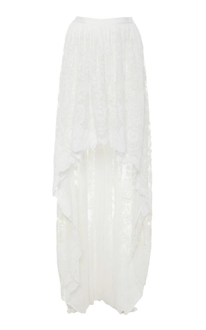 Moda Operandi Loveshackfancy Halsey High-waisted Lace-applique Maxi Skirt Size: 00