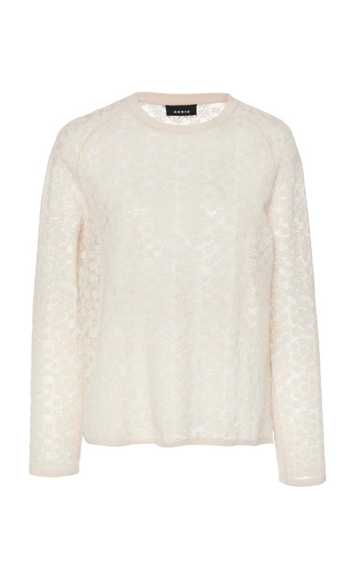 Akris Daisy Silk-wool Blend Knit Pullover