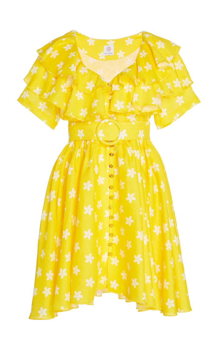 Gl Hrgel Ruffled Floral Print Mini Dress