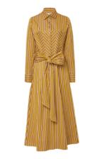 Evi Grintela Nicole Striped Cotton-poplin Midi Dress