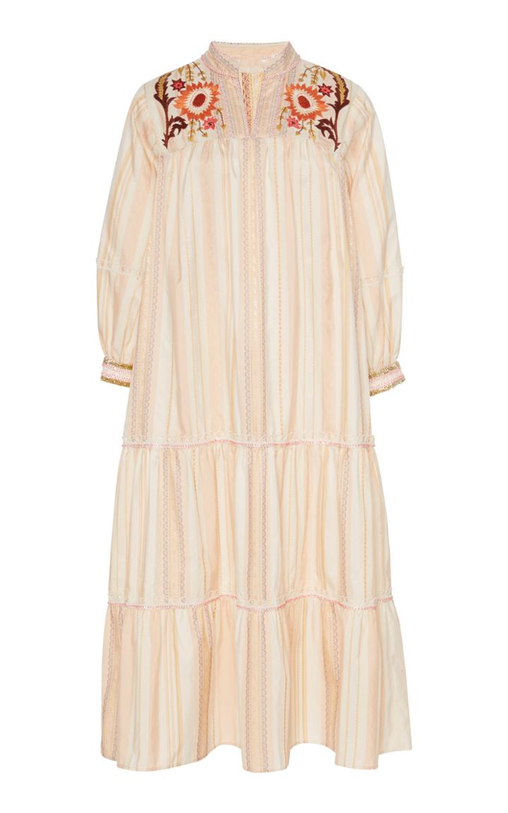 Anna Sui Embroidered Ribbon Strip Dress