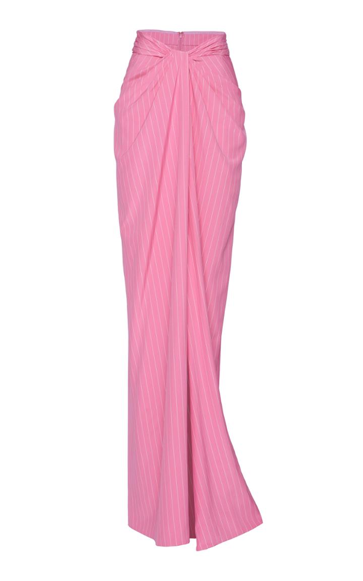 Moda Operandi Brandon Maxwell Pinstripe Cotton Wrap Skirt