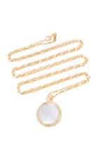 Monica Rich Kosann 18k Gold, Crystal And Mother Of Pearl Necklace
