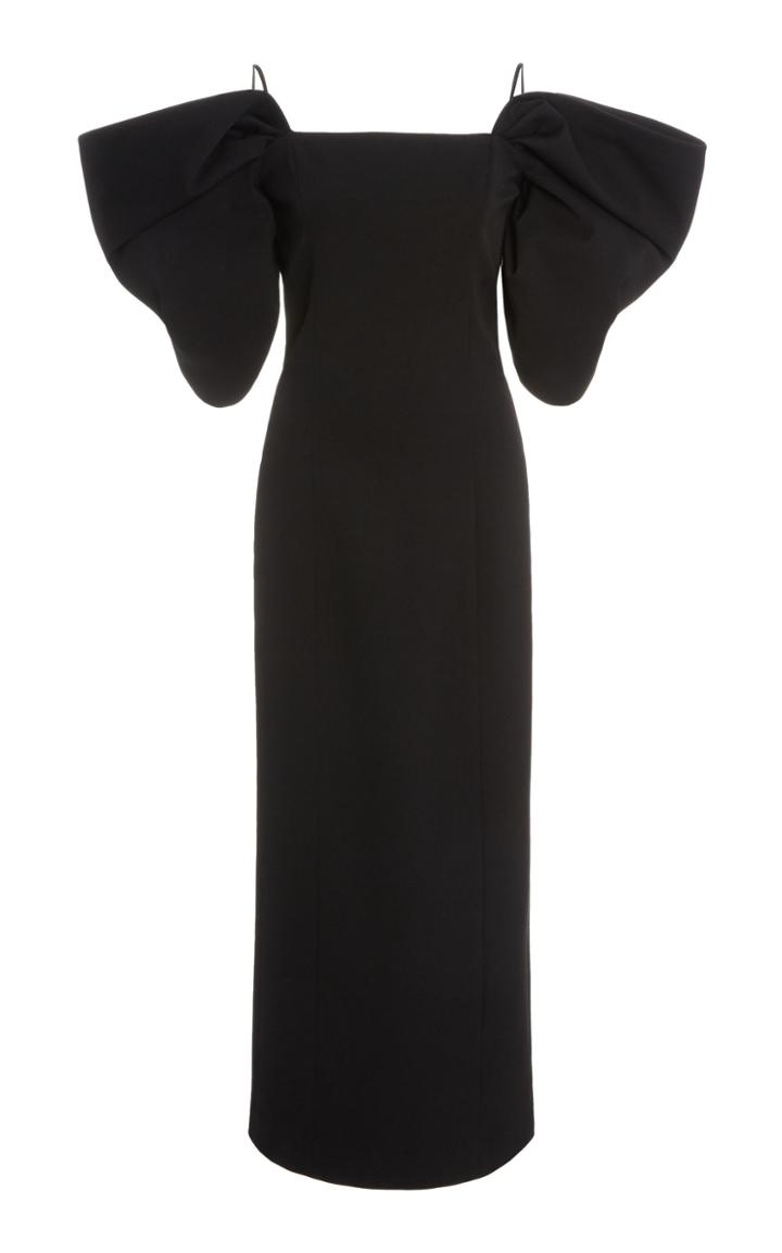 Carolina Herrera Off-the-shoulder Stretch-wool Sheath Dress