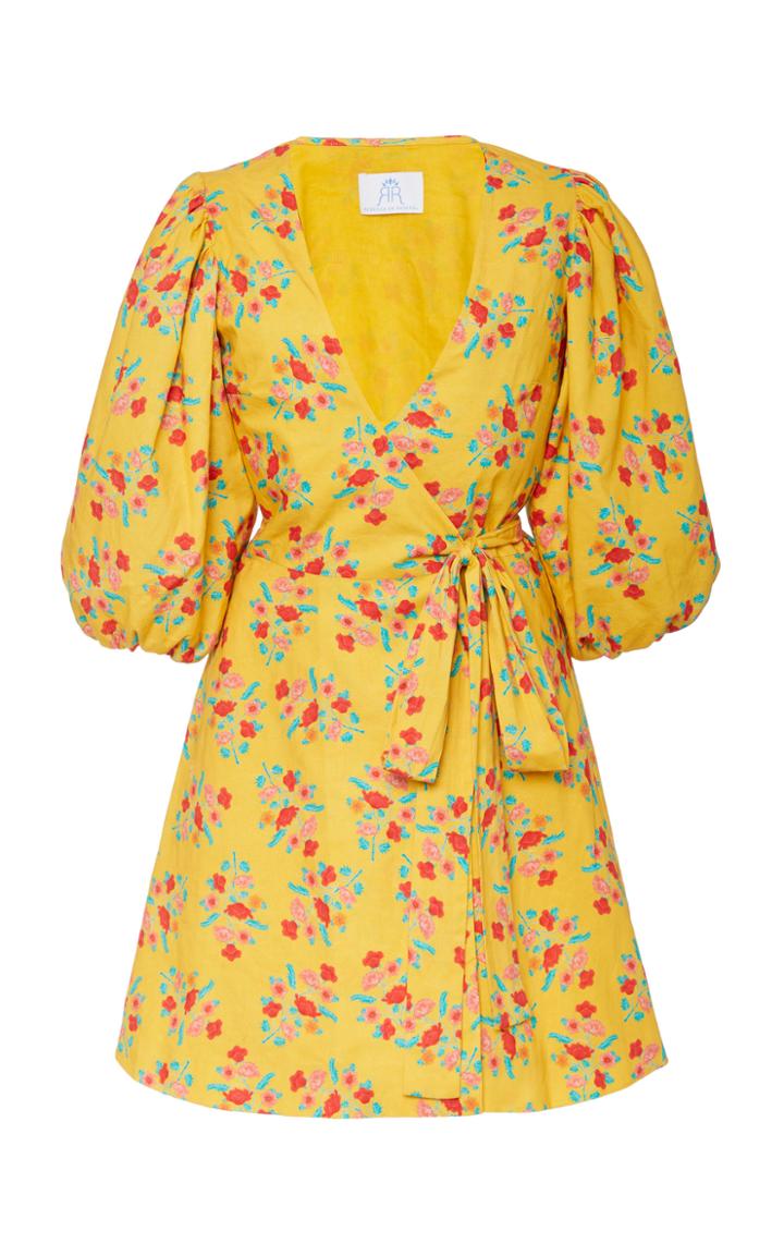 Rebecca De Ravenel Thank You Very Much Floral-print Cotton Wrap Dress