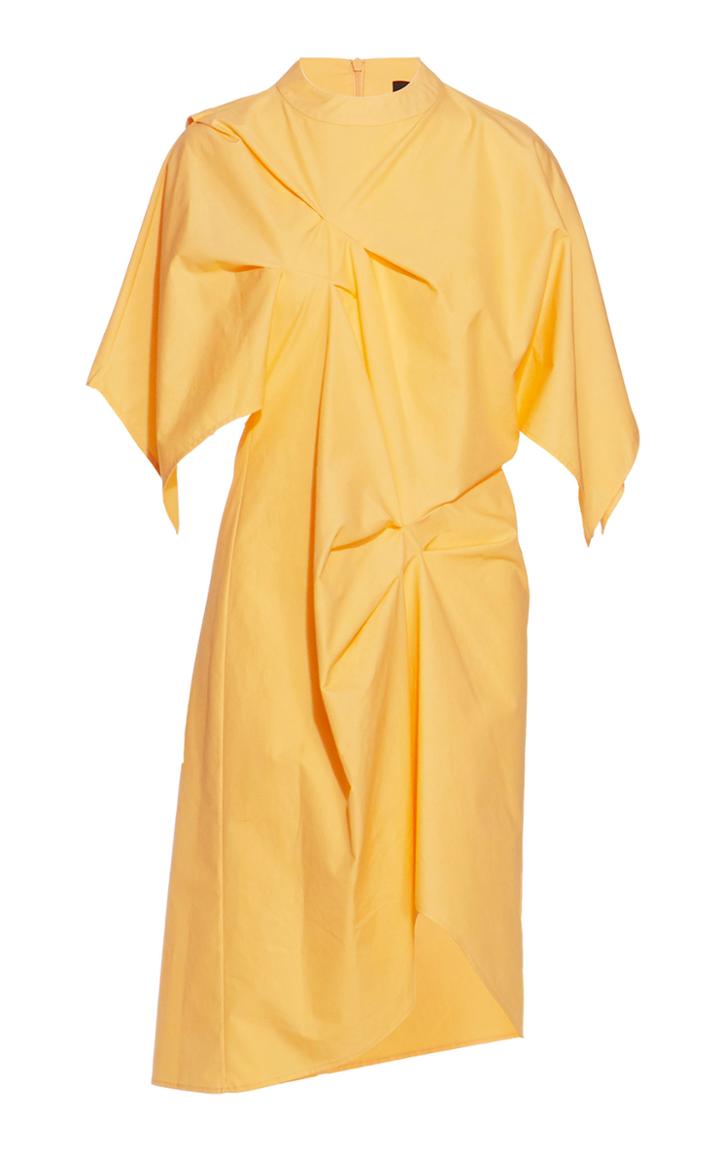 Ji Oh Cotton Draped Dress
