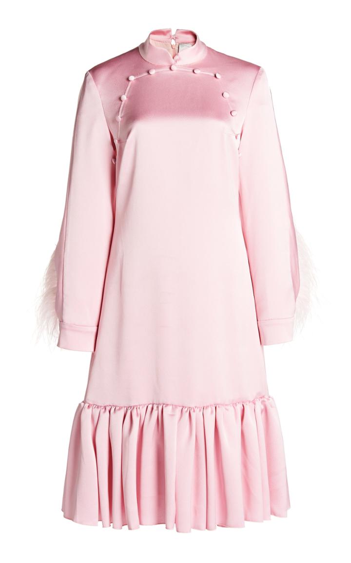 Moda Operandi Huishan Zhang Demi Feathered Satin Dress