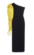 Moda Operandi Costarellos Lauria Moir-detailed Ribbed-knit One-shoulder Midi Dress