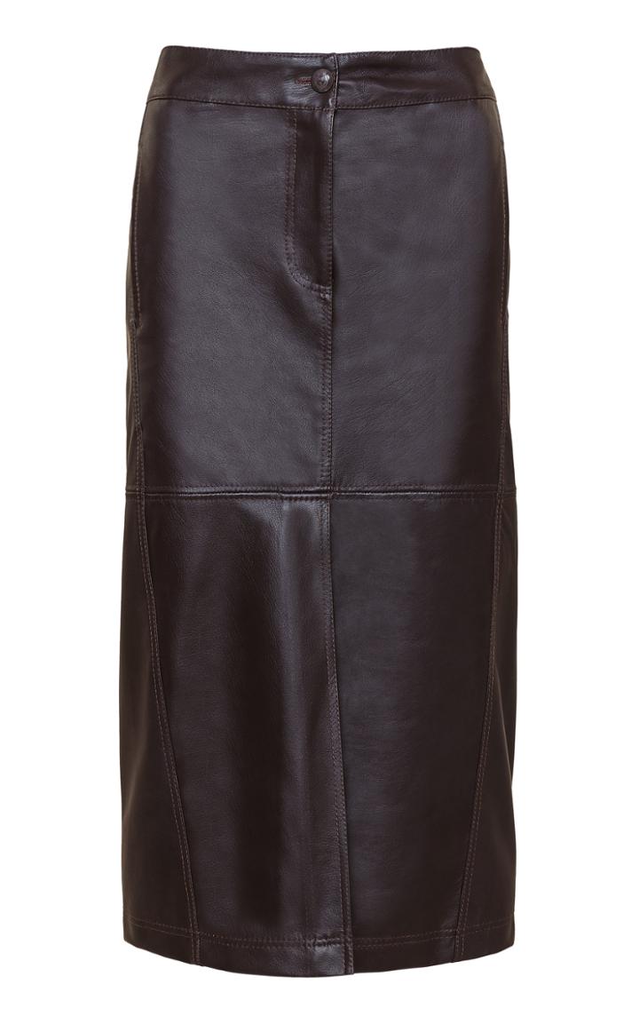 Moda Operandi Johanna Ortiz Notes Of Walnut Leather Skirt