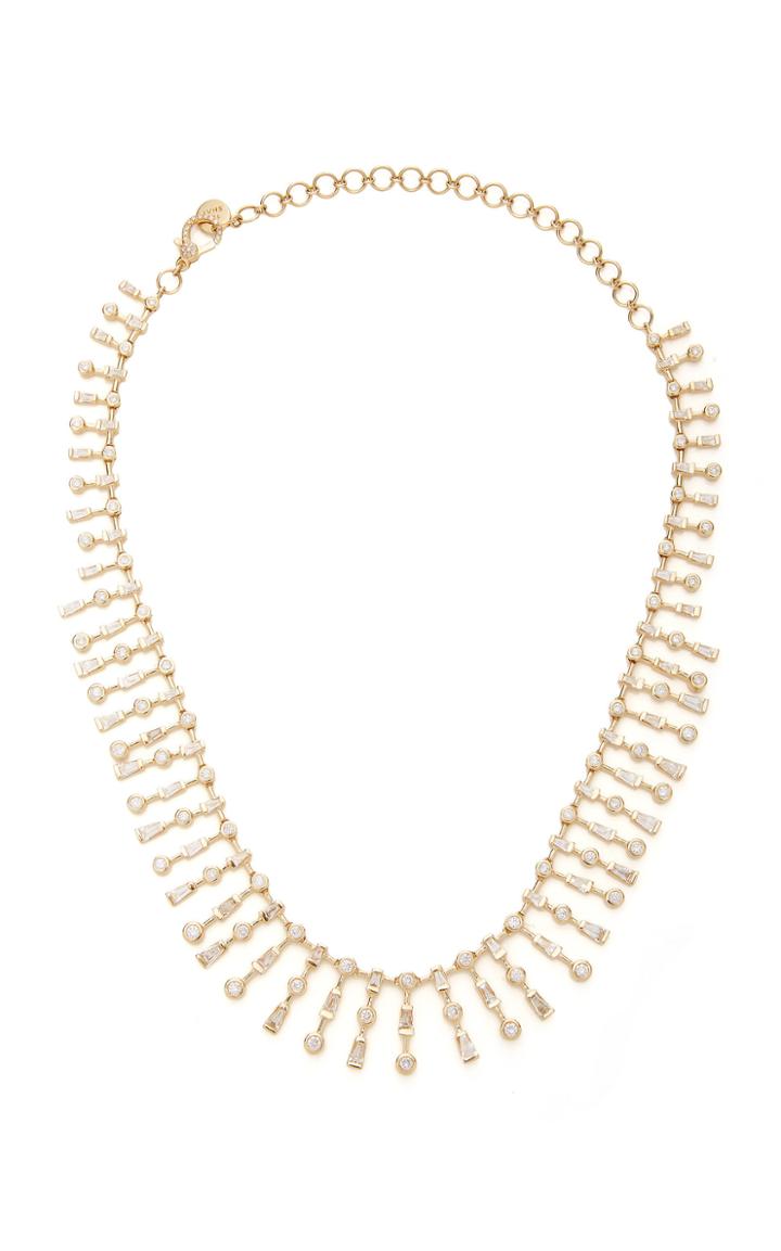 Moda Operandi Shay 18k Yellow Gold Triple Mixed Diamond Necklace