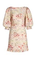 Moda Operandi Costarellos Janadie Ruffled-trimmed Floral Brocade Mini Dress