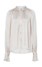 Co Crepe Back Satin Peasant Blouse