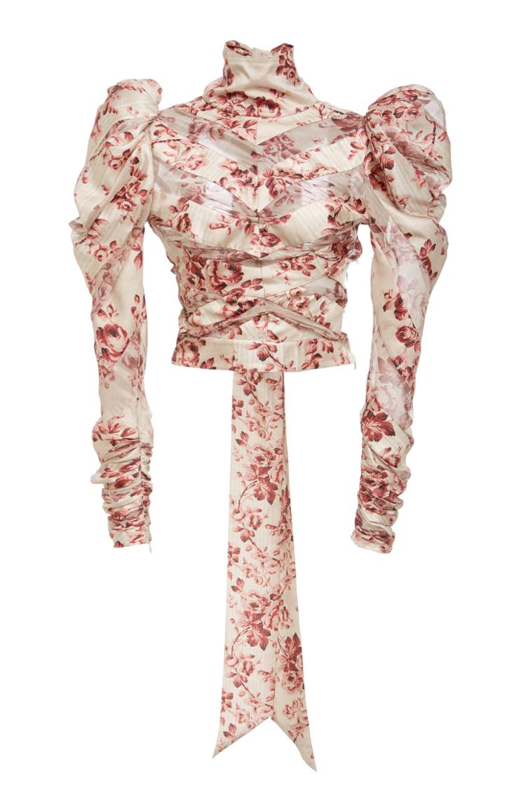 Zimmermann Unbridled Chevron Silk Blouse