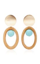 Sophie Monet The Flora Gold-plated, Pine Wood And Aventurine Earrings