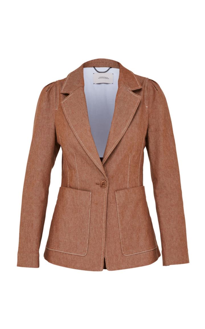 Moda Operandi Dorothee Schumacher Denim Coolness Cotton Puff-sleeve Blazer
