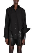 Moda Operandi Boyarovskaya Leather-cuffed Cotton Shirt