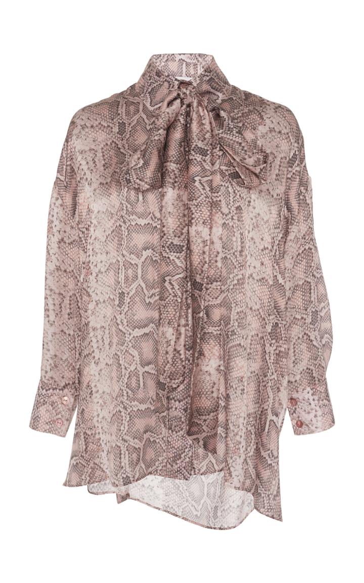 Ralph & Russo Balloon Sleeve Python Blouse