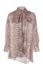 Ralph & Russo Balloon Sleeve Python Blouse