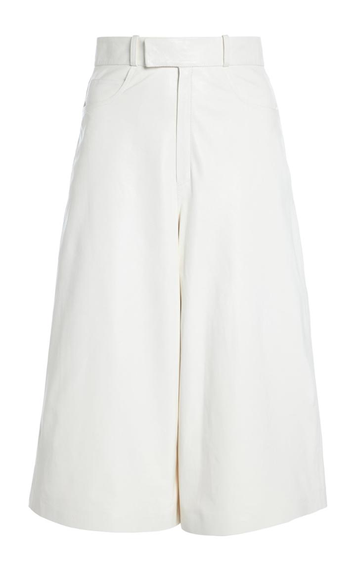Moda Operandi Zeynep Aray Leather Culotte Shorts