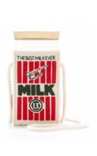 Olympia Le-tan Milk Appliqud Embroidered Canvas Bag