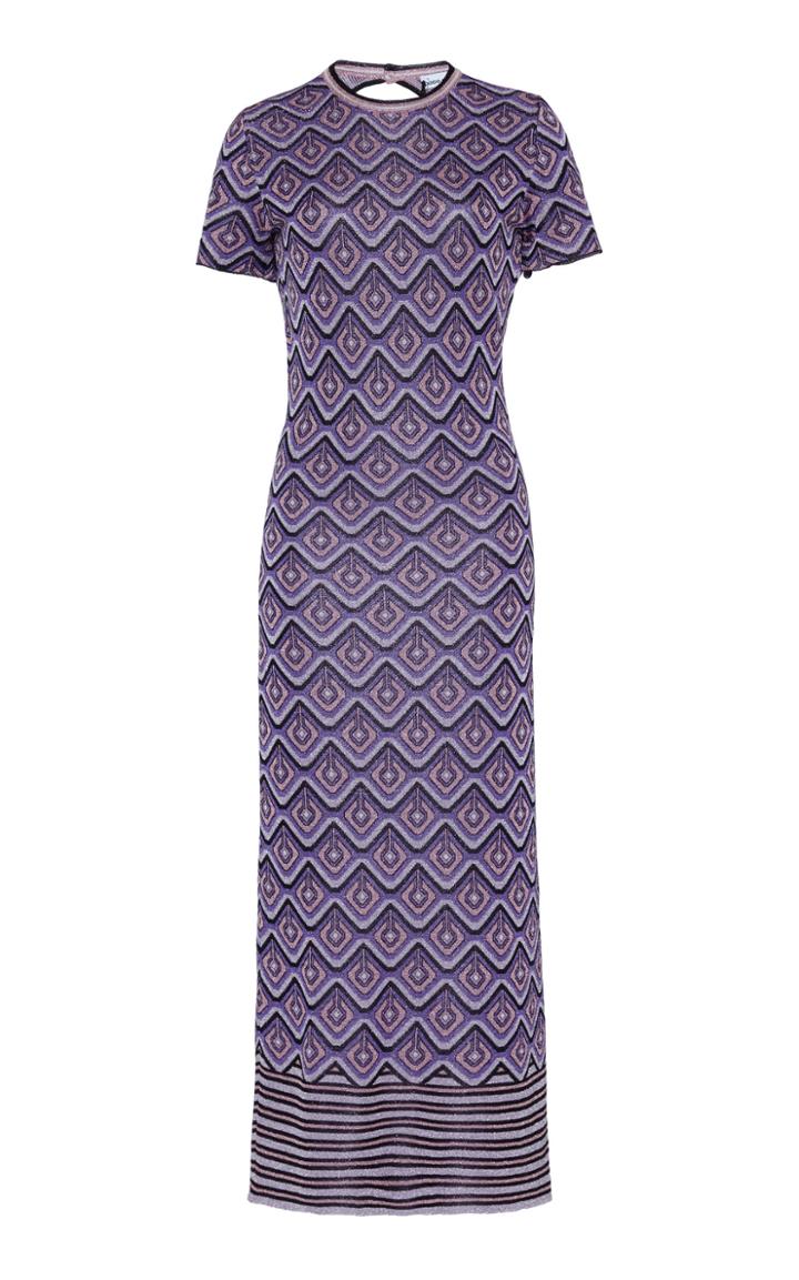 Paco Rabanne Printed Knit Midi Dress