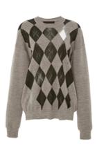 Alexander Wang Sheer Intarsia Argyle Pullover