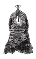 Dundas Ruffled Tiger Print Halter Mini Dress
