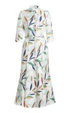 Moda Operandi Gabriela Hearst Jeanne Leaf-print Silk Twill Midi Shirt Dress