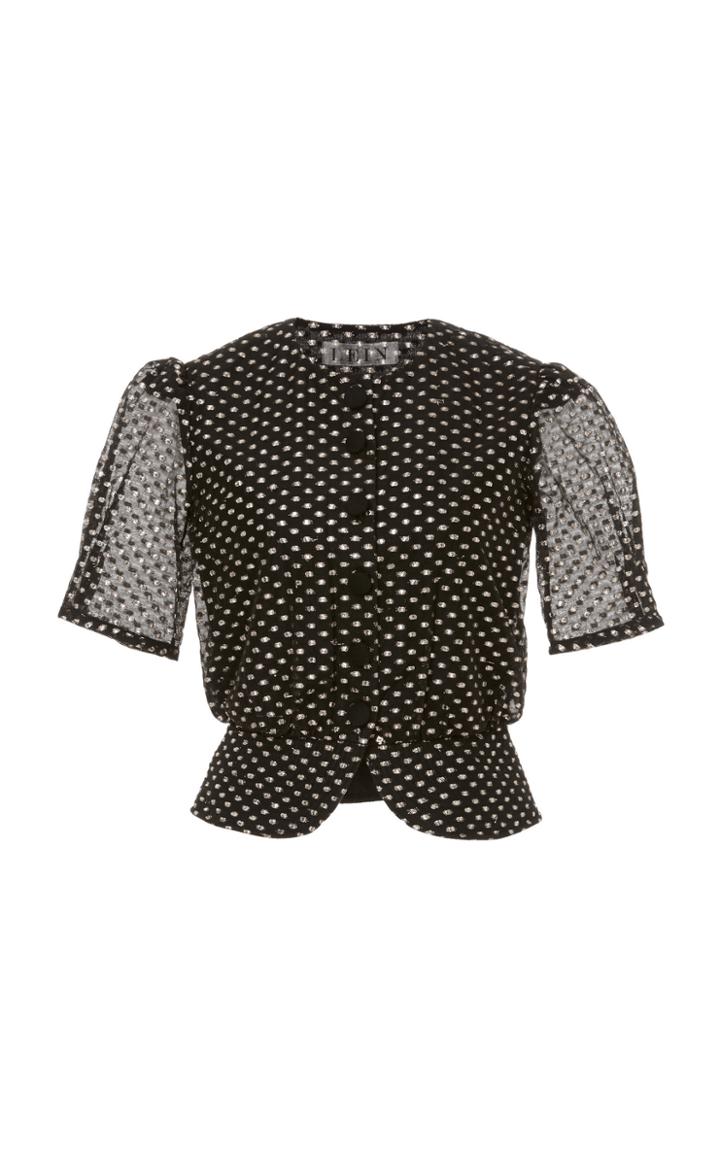 Lein Dotted Peplum Top