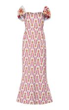 Rebecca De Ravenel Printed Silk Midi Dress