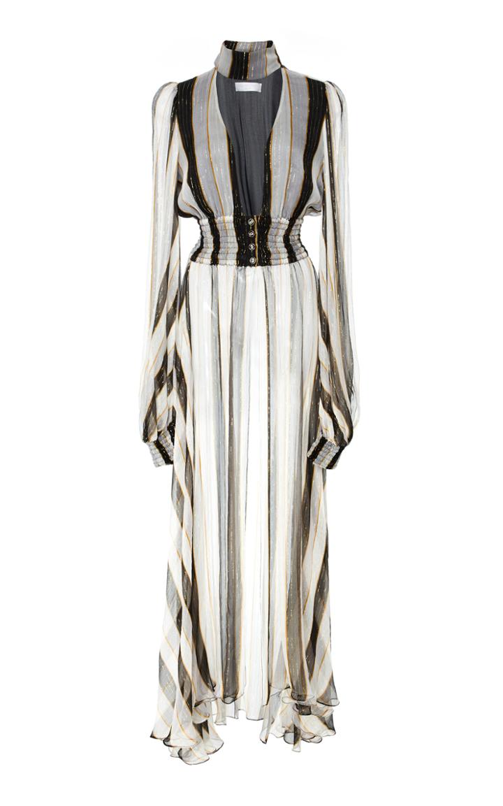 Caroline Constas Syros Striped Chiffon Top