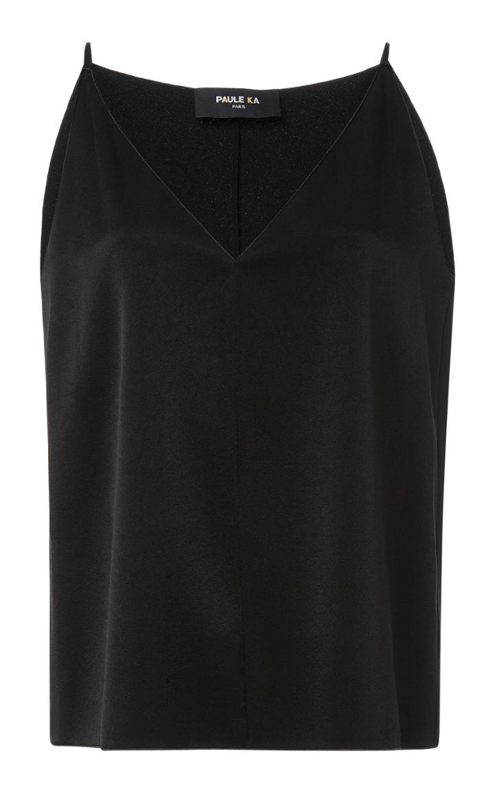 Paule Ka Crepe Backed Satin Tank