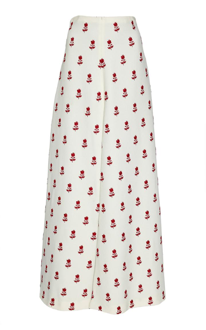 Moda Operandi Giambattista Valli Printed Split Front Crepe High-rise Midi Skirt Size