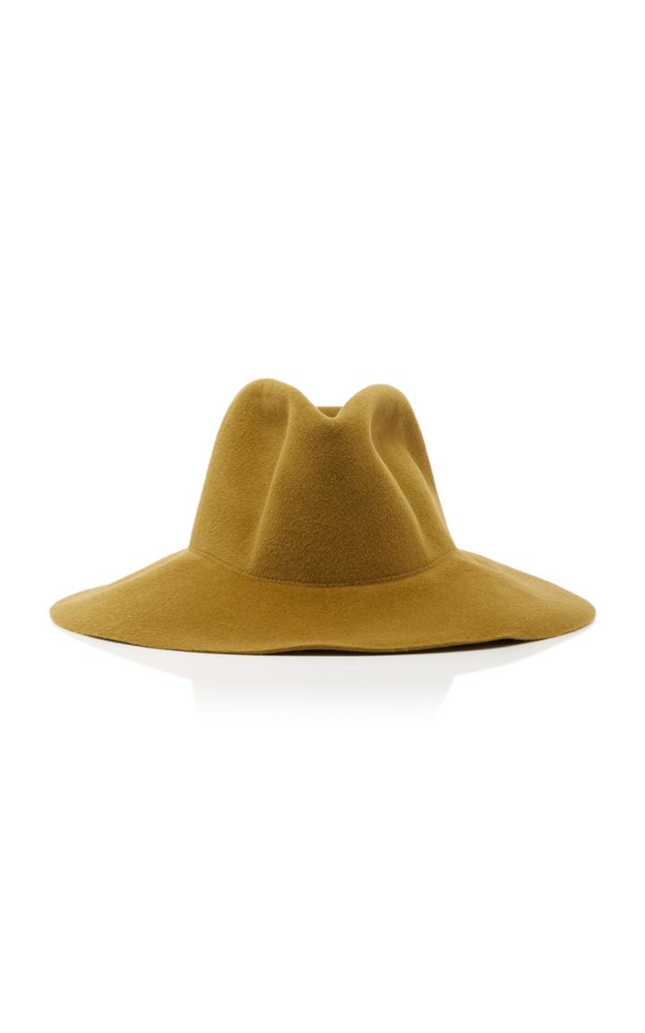 Clyde Wide Brim Pinched Angora Hat Size: S/m