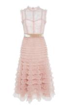 J. Mendel Lace Bodice Cocktail Dress With Tulle Skirt