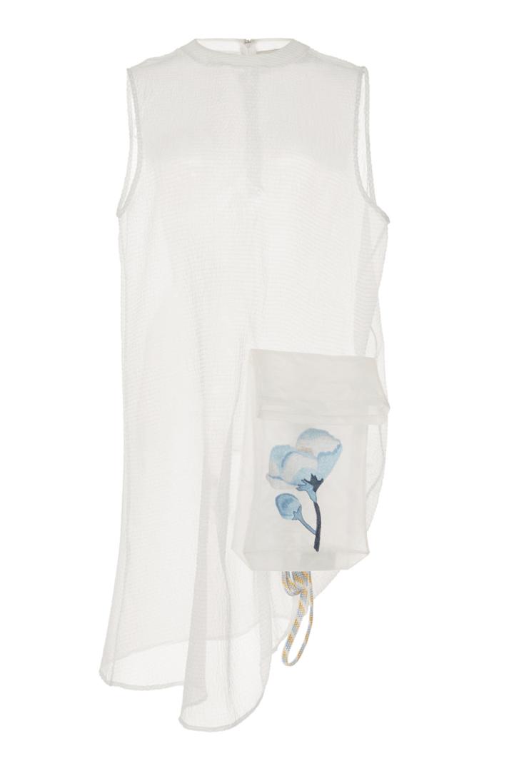 Claudia Li Sheer Sleeveless Drawstring Tunic